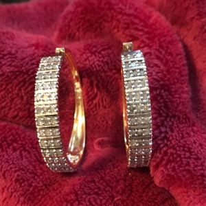 Diamond hoop earrings